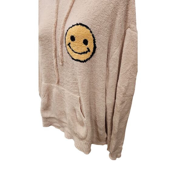 Blue b sz M / L oversized fuzzy smiley face sweater warm winter pink cozy soft - Picture 3 of 8